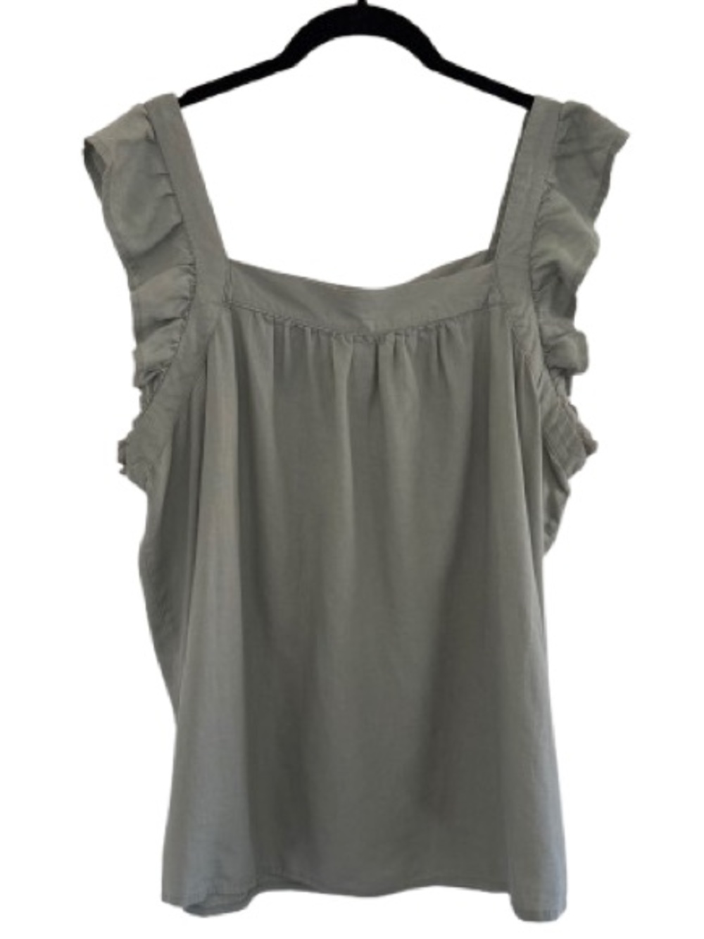 Ecothreads Flutter Sleeve Linen Lenzing Viscose Blend Blouse Top Green Boho